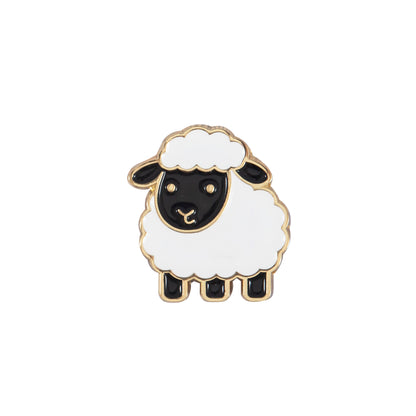 Black and white enamel sheep needle minder