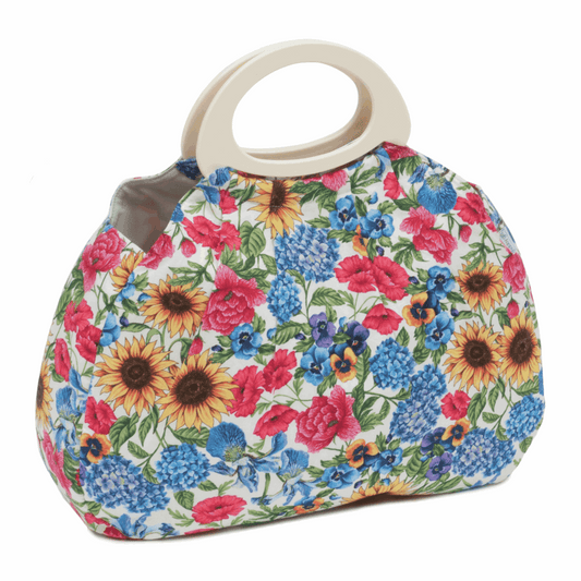 Gathered Knitting Bag - Garden Floral