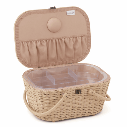 Wicker Basket Sewing Box - Kashmir Rose