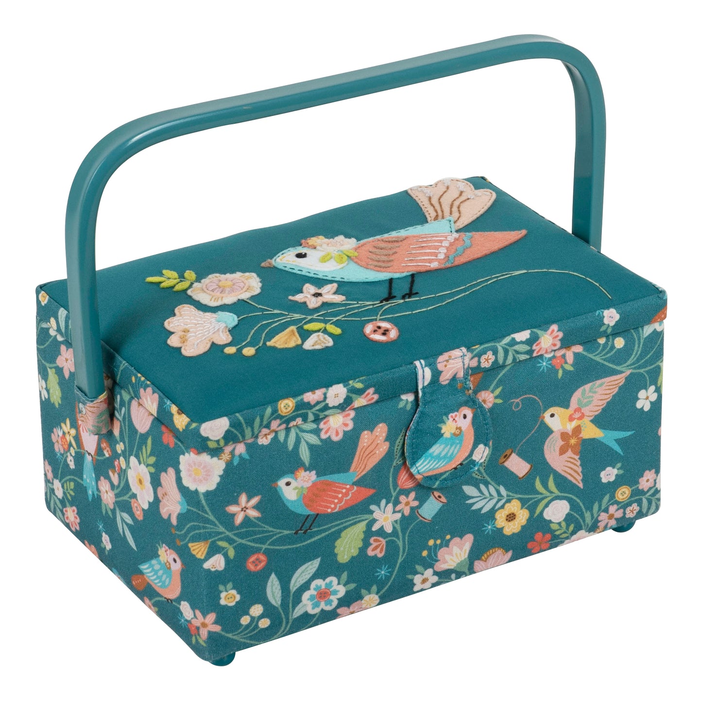 Bird Aviary Appliqué Sewing Box - Medium