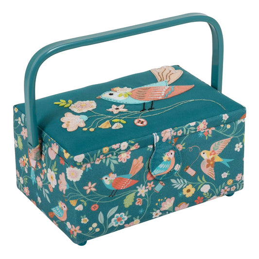 Bird Aviary Appliqué Sewing Box - Medium