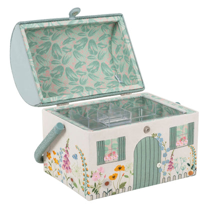 Country Cottage Embroidered Sewing Box