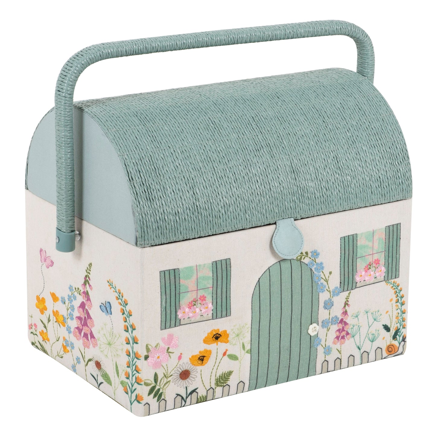 Country Cottage Embroidered Sewing Box