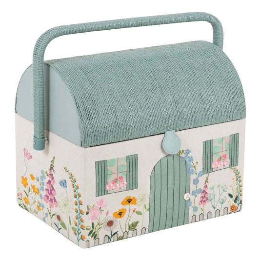 Country Cottage Embroidered Sewing Box