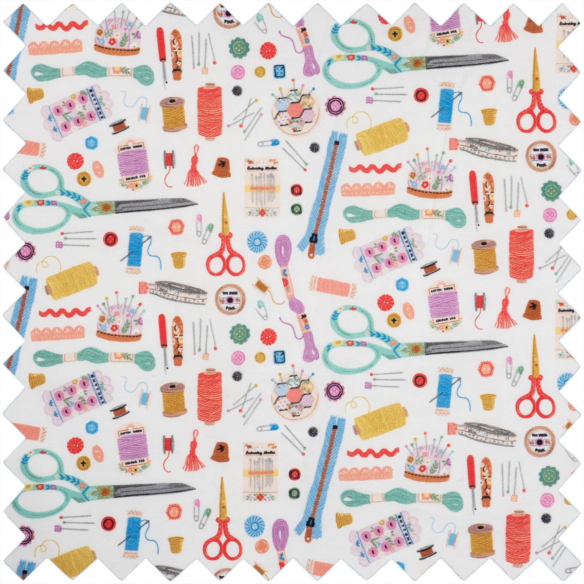 Printed cotton sewing machine cover with front pockets