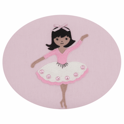 Ballerina Applique Sewing Box - Small Oval