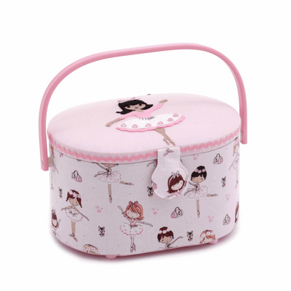 Ballerina Applique Sewing Box - Small Oval