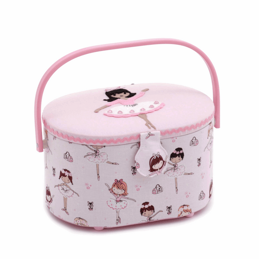 Ballerina Applique Sewing Box - Small Oval