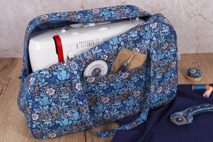 Woodblock Floral Sewing Machine Bag