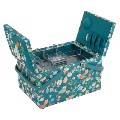 Bird Aviary Appliqué Sewing Box - Large