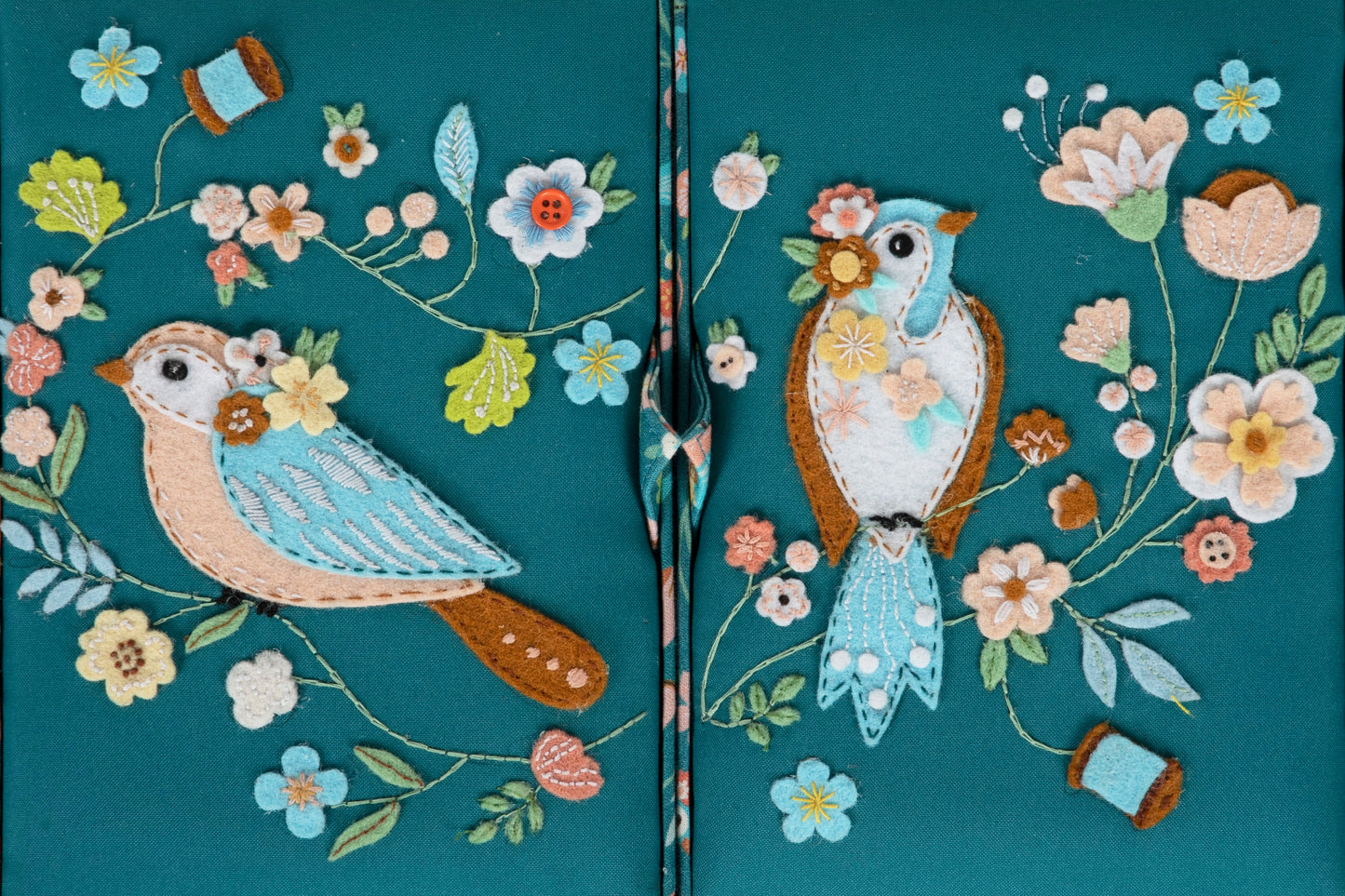 Bird Aviary Appliqué Sewing Box - Large