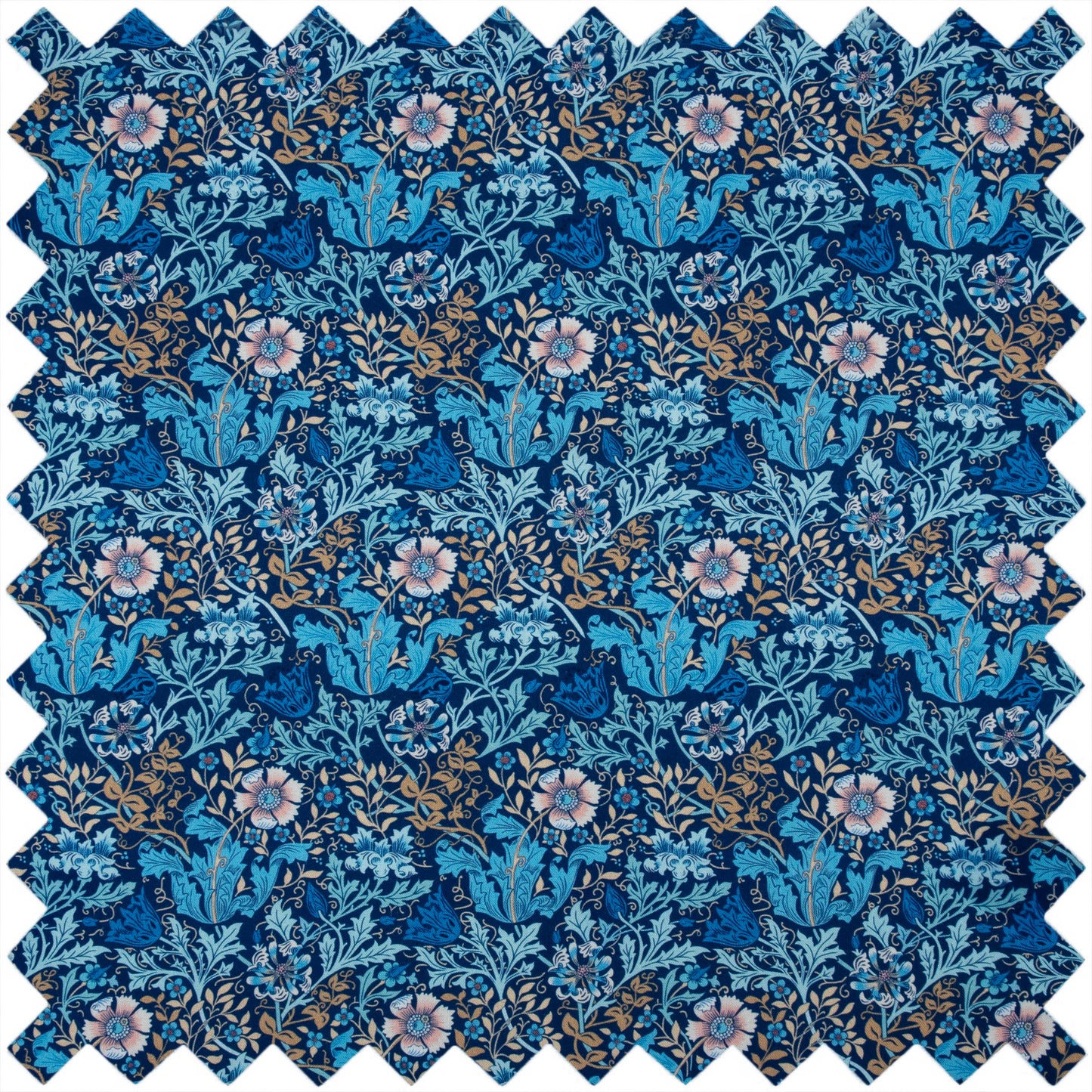 Woodblock Floral Twin Lid Sewing Box - Large