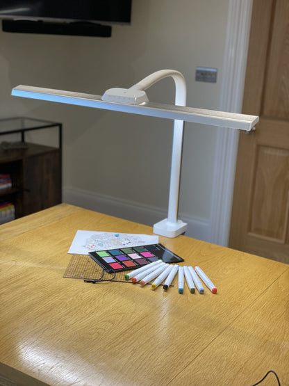 Native Lighting - White Task Lamp XL (auto adjust brightness with long reach arm) - Deal of the day