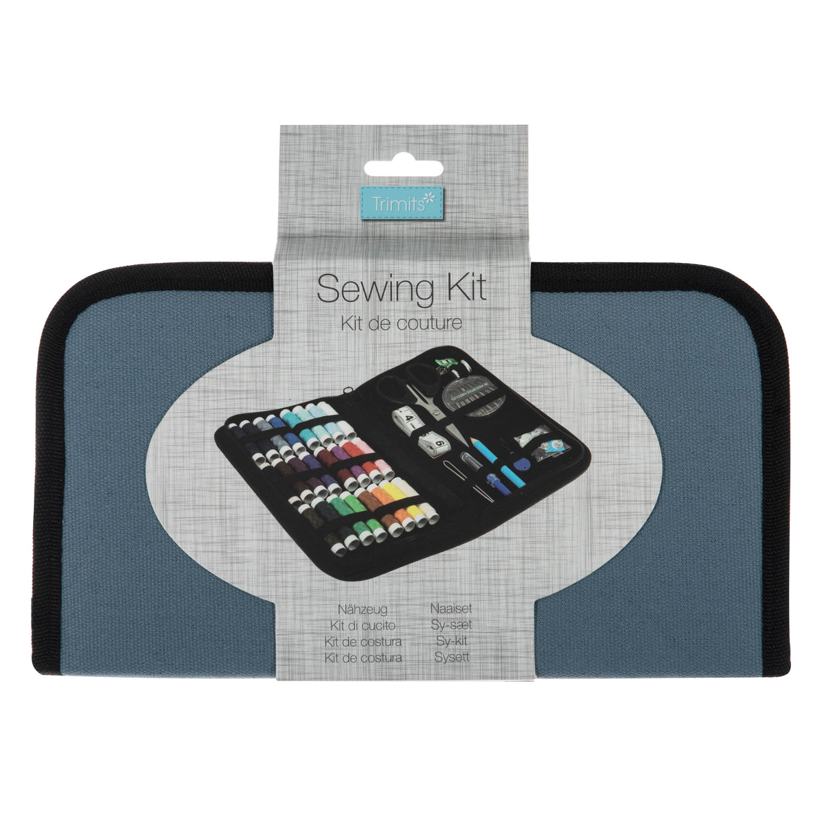 Trimits Sewing Kit - Premium - Zip Case - Medium - Blue
