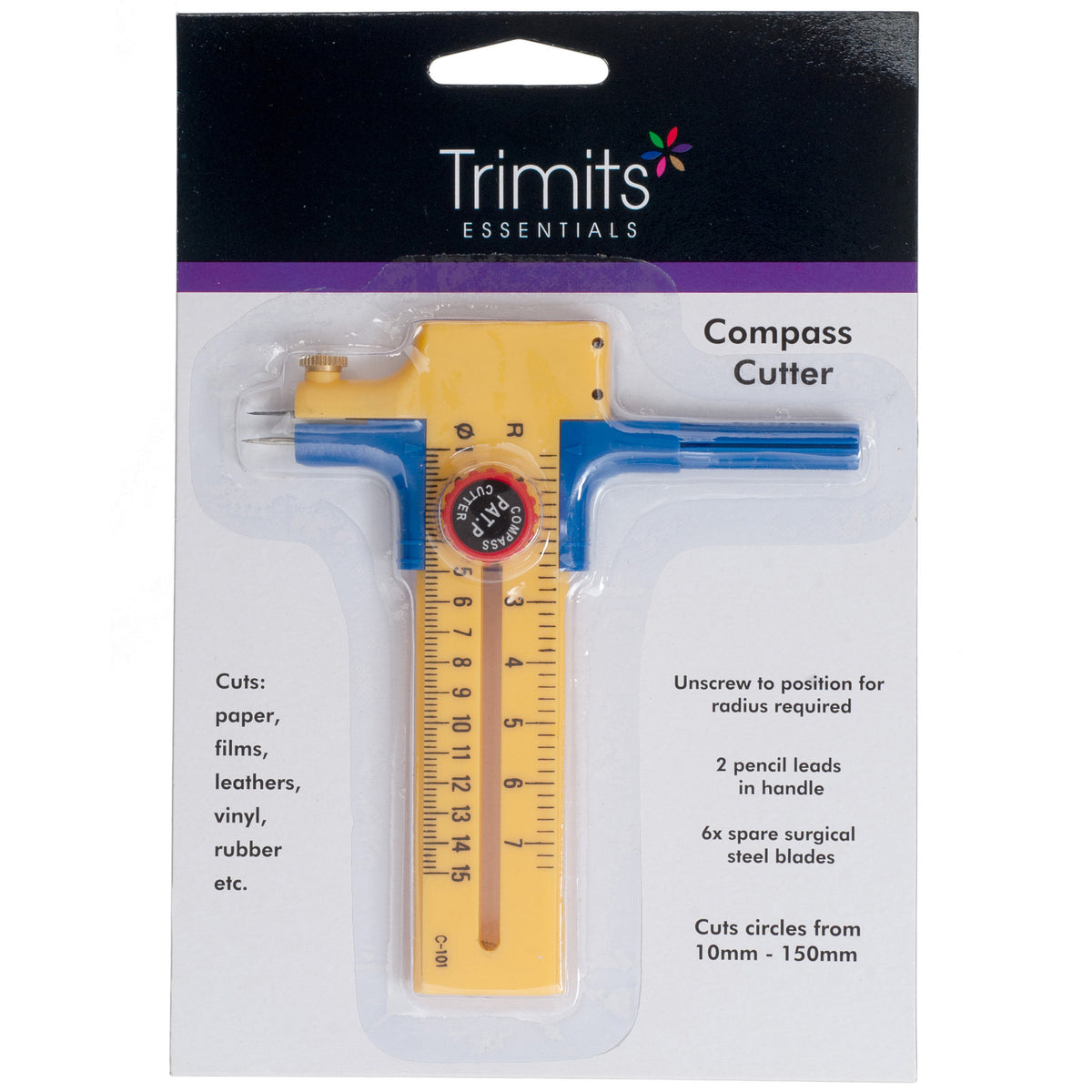 Trimits compass cutter with blades and pencil leads