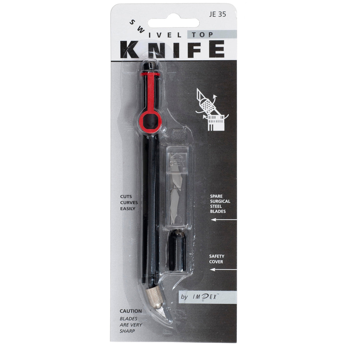 Swivel blade craft knife with safety cover