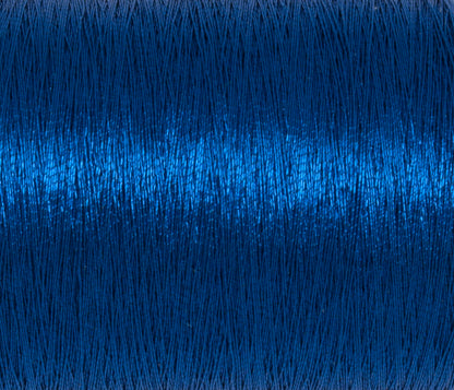 Spool of royal blue metallic embroidery thread