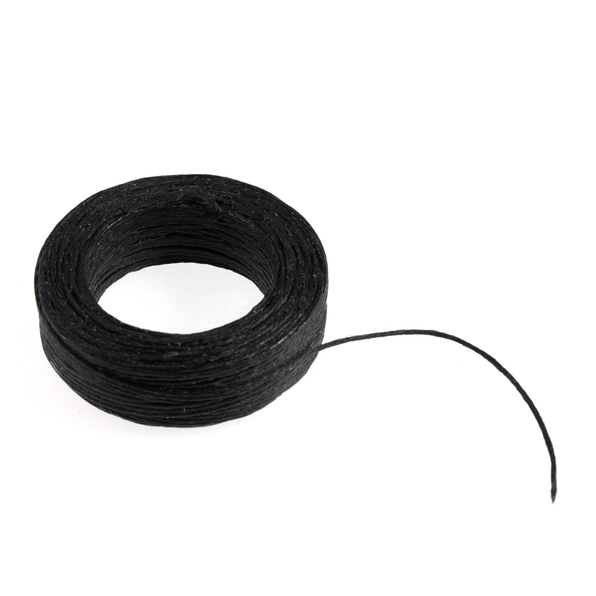Black waxed linen thread, 23m