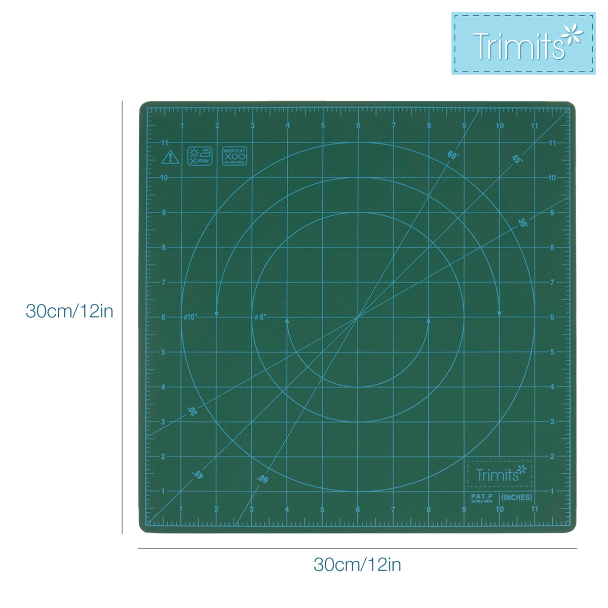 Square rotating self-healing cutting mat with measurement markings