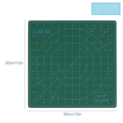 Square rotating self-healing cutting mat with measurement markings