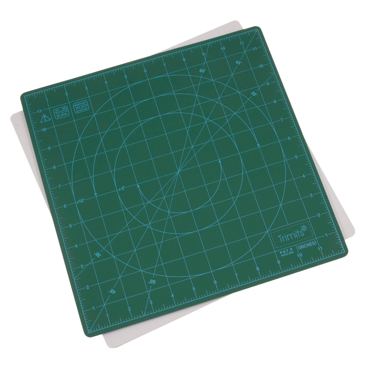 Square rotating self-healing cutting mat with measurement markings