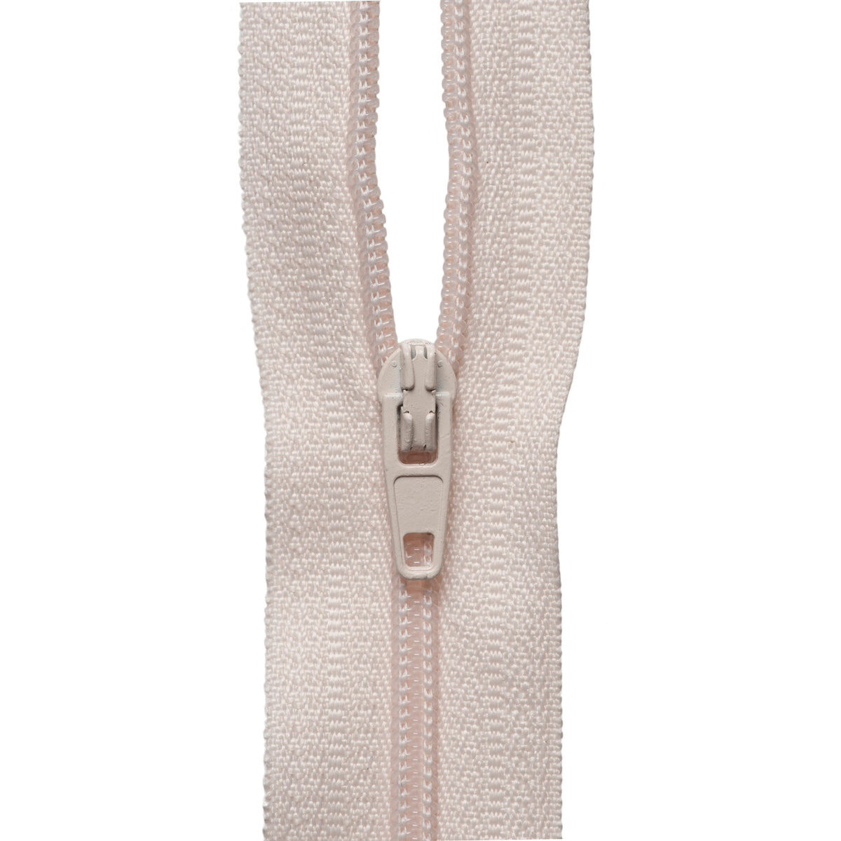 Roll of dark cream continuous nylon zip with sliders