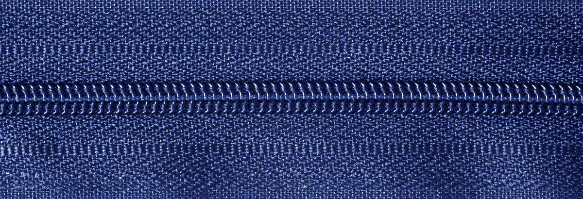 Roll of navy continuous nylon zip with sliders