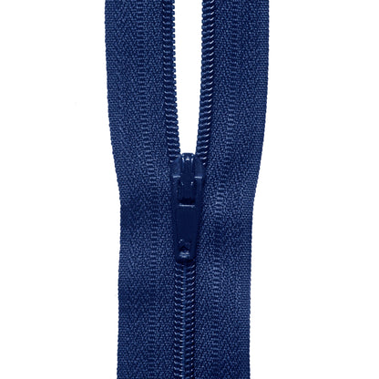 Roll of navy continuous nylon zip with sliders