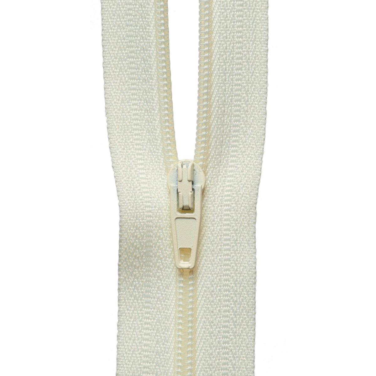Roll of cream continuous nylon zip with sliders