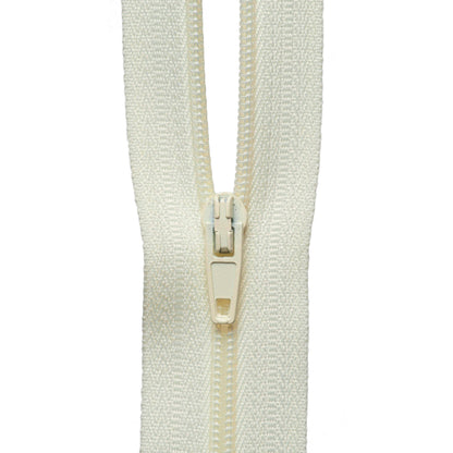 Roll of cream continuous nylon zip with sliders