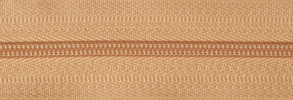 Roll of gold continuous nylon zip with sliders