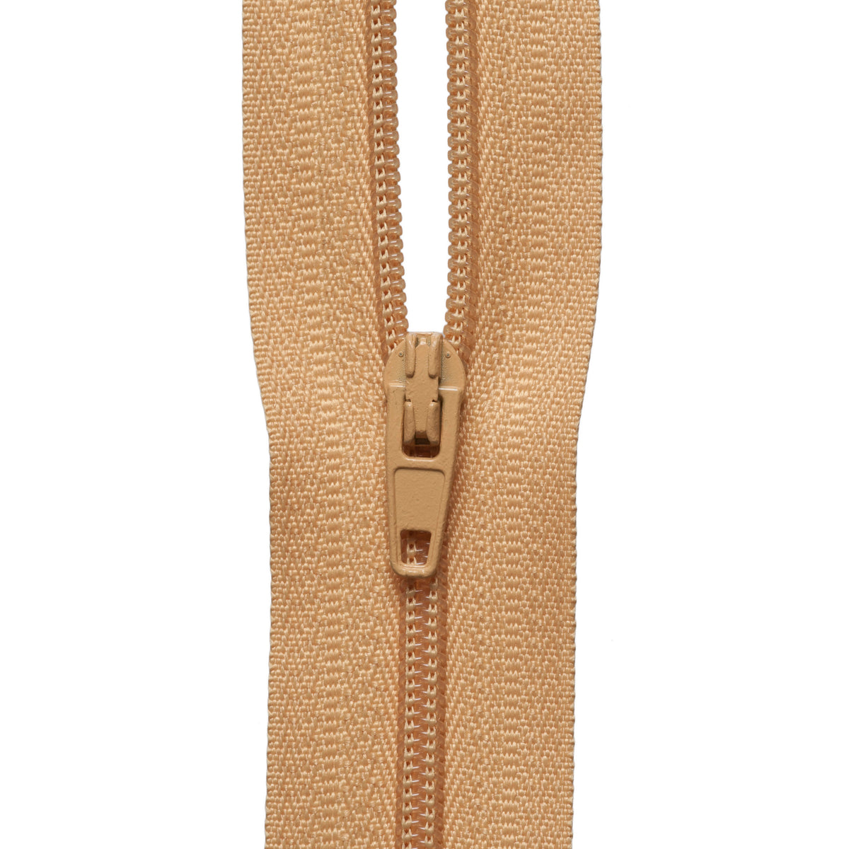 Roll of gold continuous nylon zip with sliders