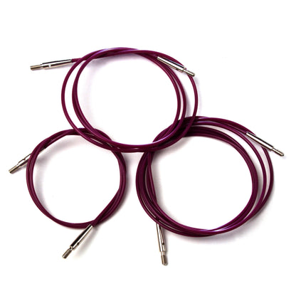 KnitPro purple interchangeable knitting needle cable, 76cm