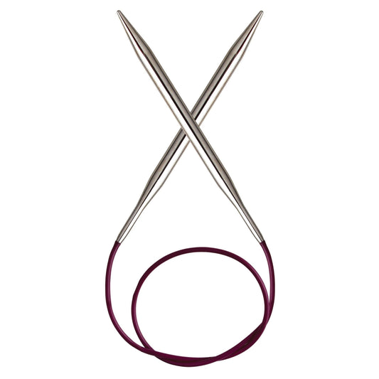 KnitPro Nova Metal 5.5mm fixed circular knitting needles with 100cm cable