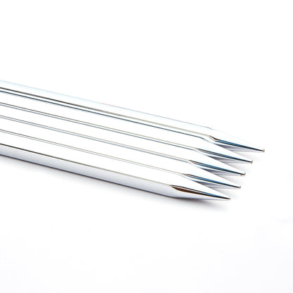 Five KnitPro Nova Cubics square-profile double-pointed knitting needles with brass tips, 2.25mm