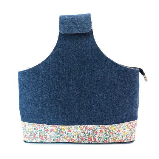 KnitPro denim wrist bag with floral print