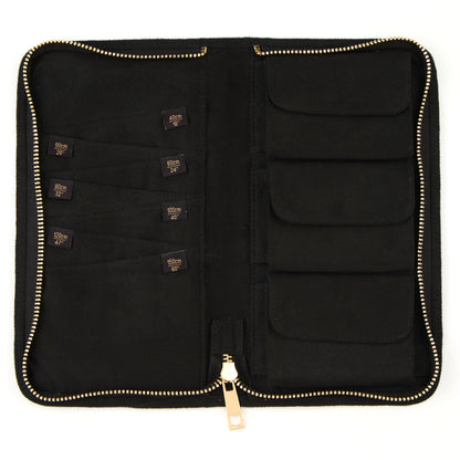 KnitPro black faux suede zipped cable case
