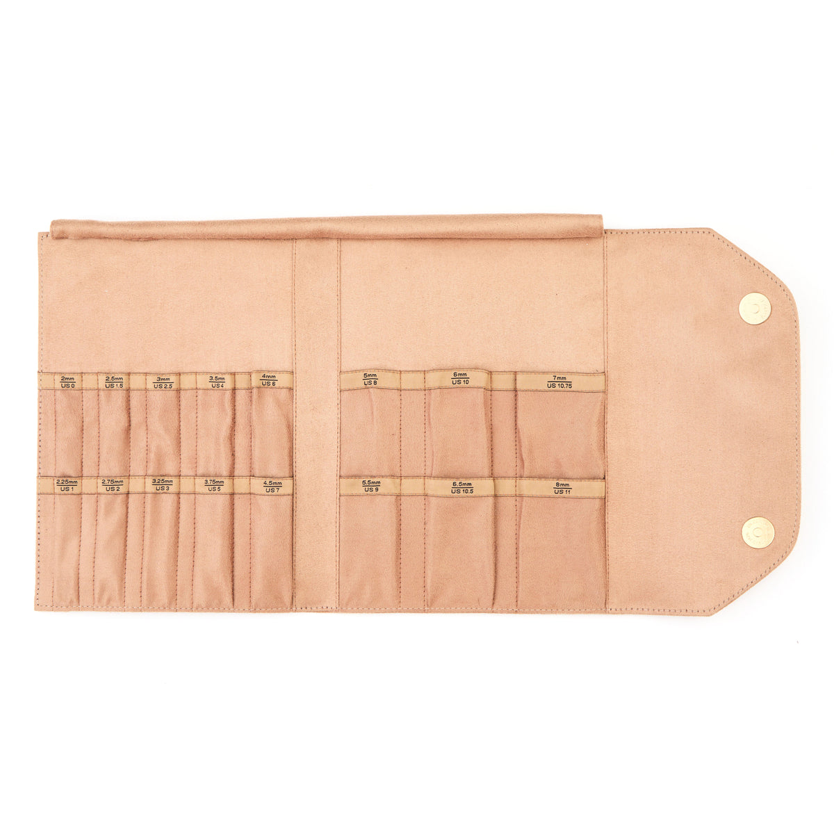 KnitPro brown faux suede double pointed needle case