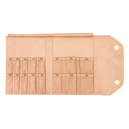KnitPro brown faux suede double pointed needle case