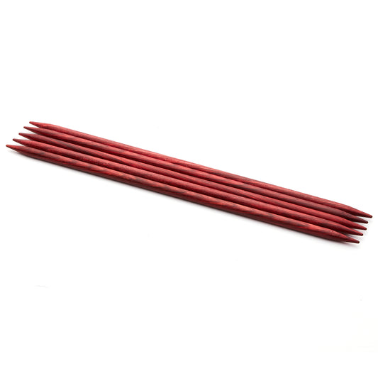 KnitPro Dreamz set of 5 colour-coded birchwood double-pointed knitting needles, 5mm
