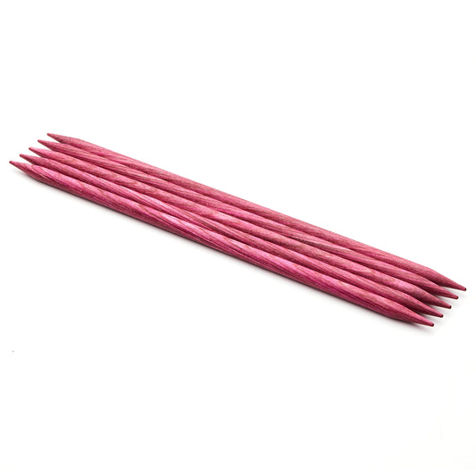 KnitPro Dreamz set of 5 colour-coded birchwood double-pointed knitting needles, 6mm