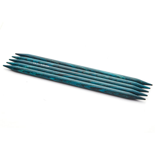 Set of five KnitPro Dreamz birchwood double-pointed knitting needles, 8mm
