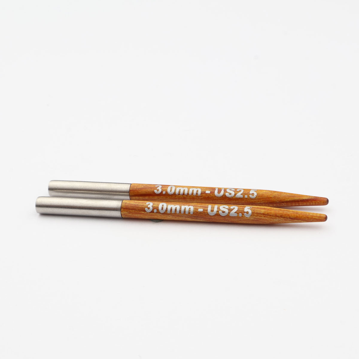 Pair of colourful KnitPro Dreamz 3.00mm mini interchangeable wooden needle tips