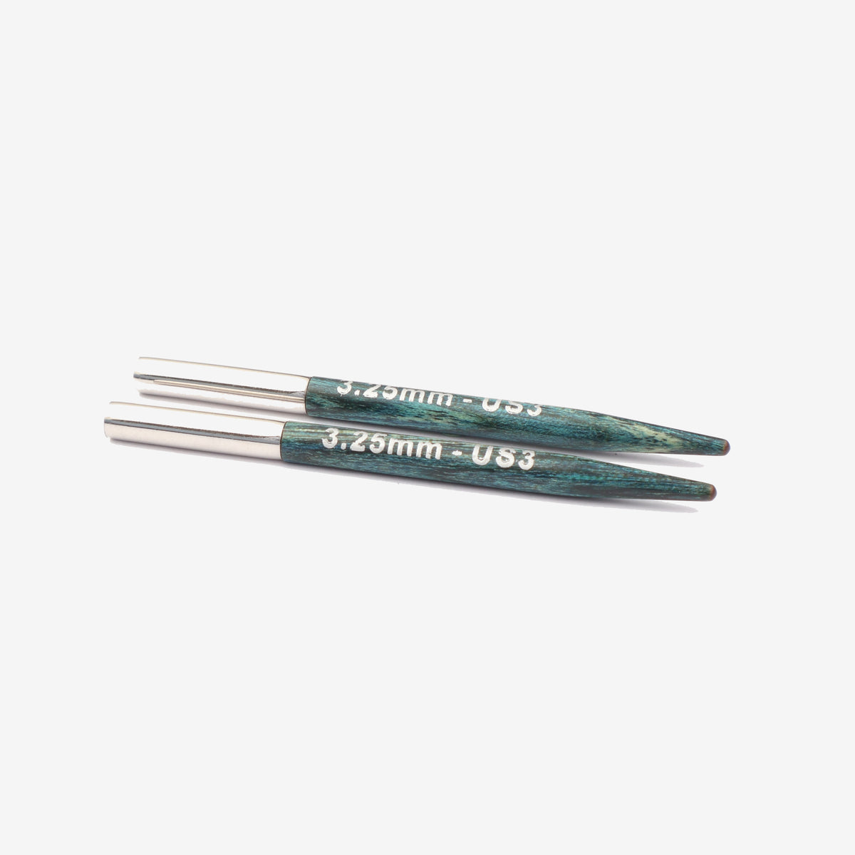 Pair of colourful KnitPro Dreamz 3.25mm mini interchangeable wooden needle tips