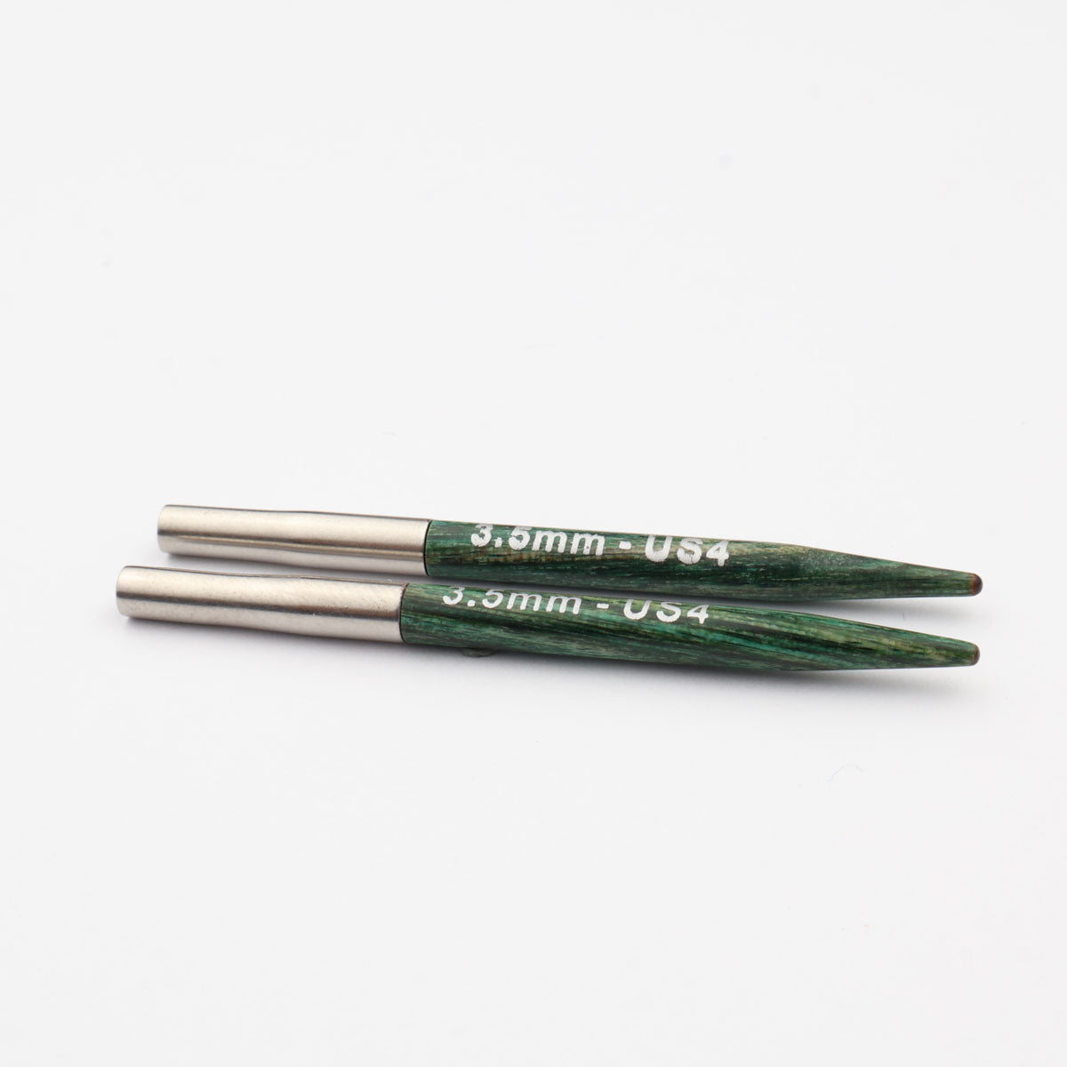 Pair of colourful KnitPro Dreamz 3.50mm mini interchangeable wooden needle tips