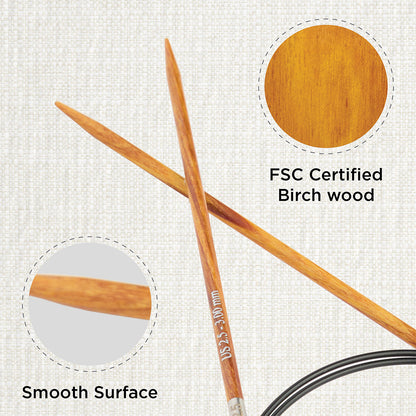 KnitPro Dreamz 25cm 3.00mm wooden fixed circular knitting needle