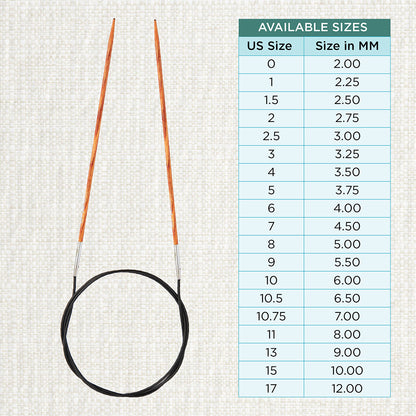 KnitPro Dreamz 40cm 2.25mm wooden fixed circular knitting needle