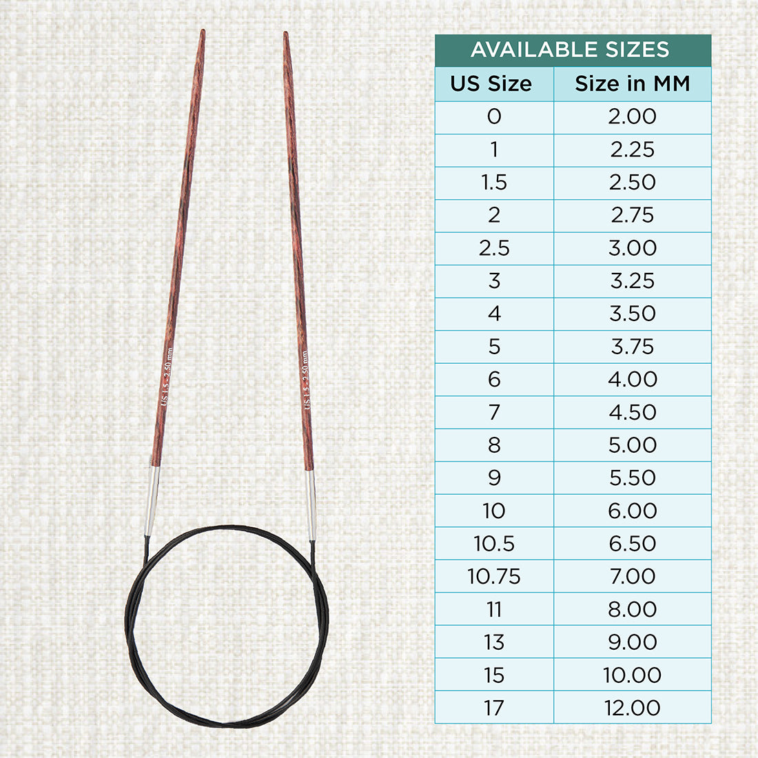 KnitPro Dreamz 40cm 2.50mm wooden fixed circular knitting needle