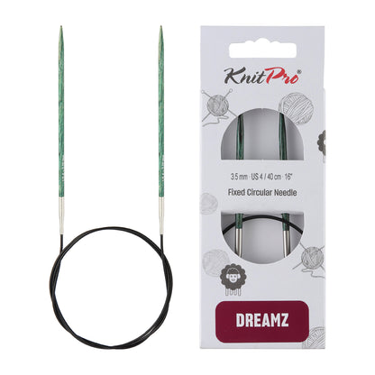KnitPro Dreamz 3.5mm birch wood fixed circular knitting needle with 40cm cable