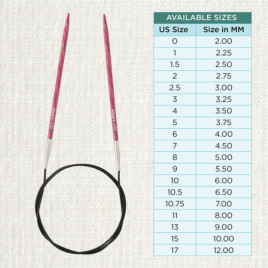 KnitPro Dreamz 4mm birch wood fixed circular knitting needle with 40cm cable